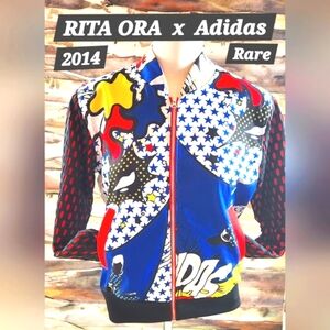 ADIDAS x RITA ORA 2014 HTF Rare Cosmic Cartoon POW Trefoil Track Jacket Med EUC